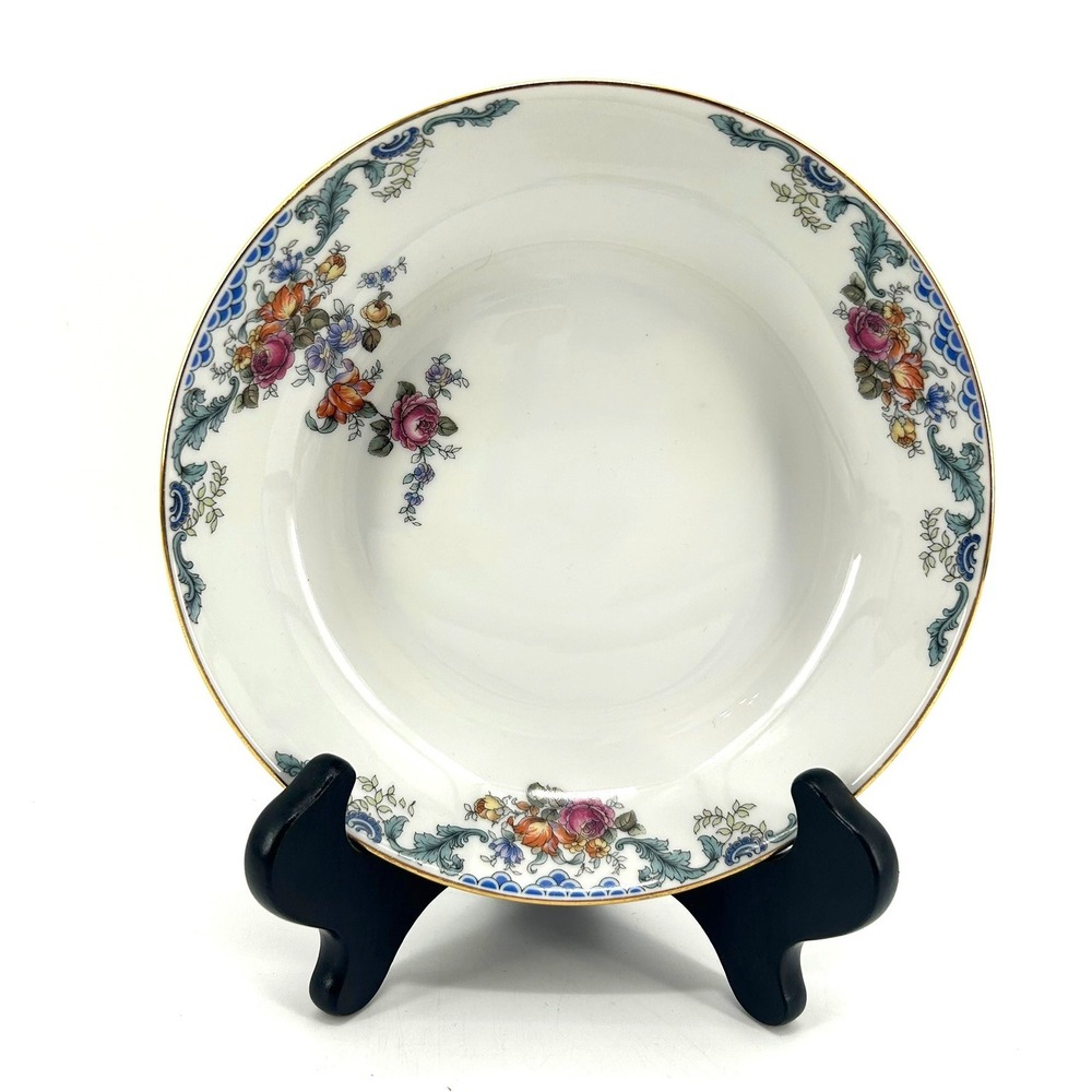 Royal Bayreuth Bavaria Franklin Floral Soup Bowl Gold Trim 9.5 Inch German China